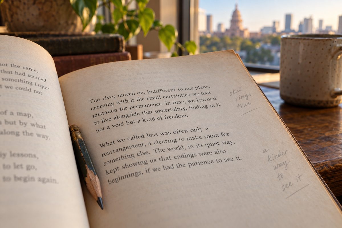 Pencil notes in the margin of an old book